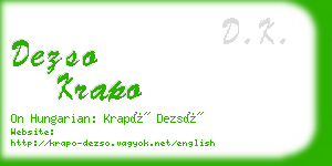 dezso krapo business card